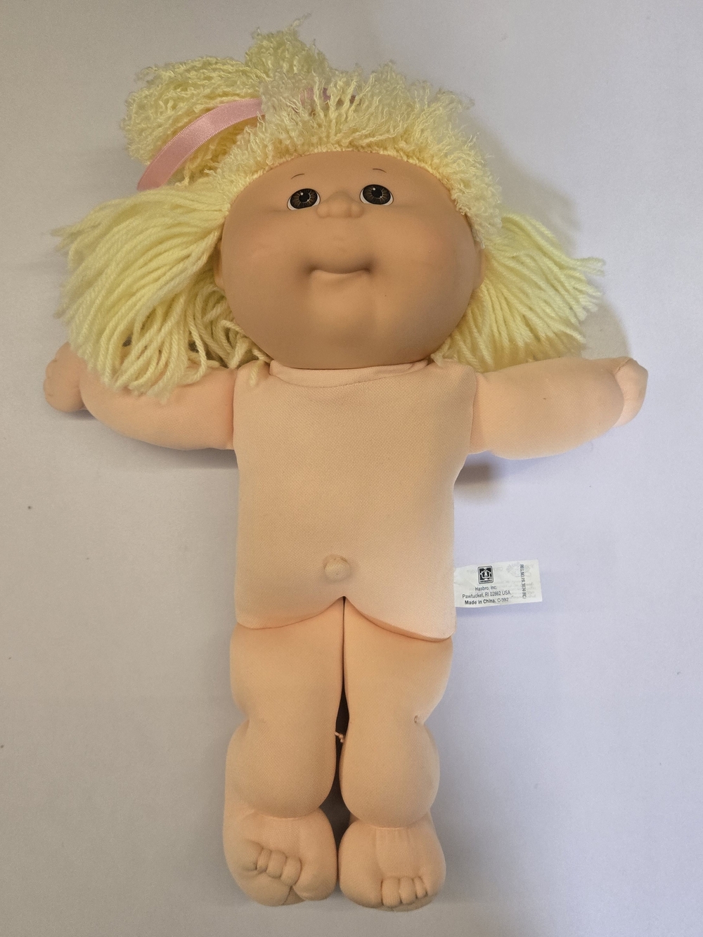 Plush Blonde Yarn-Hair Cabbage Patch Style Baby Doll - Blonde